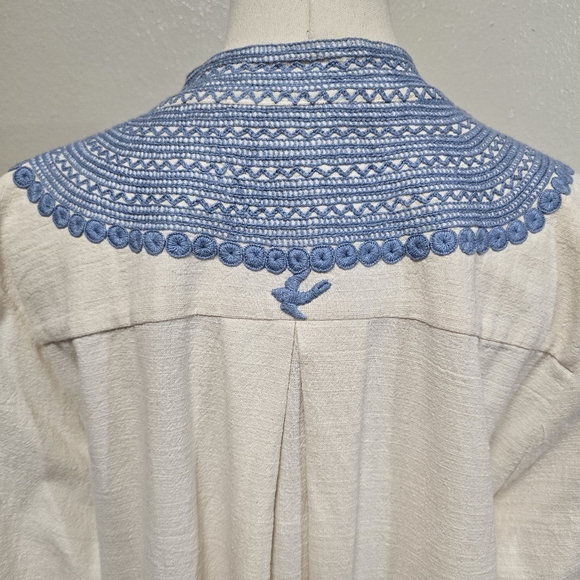 Mi Golondrina Beatriz Azul De Noel Caftan Maxi Dress Size Medium - Picture 10 of 12